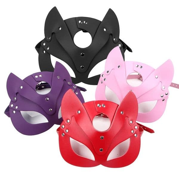 Sexy Exotic Accessorie PU Leather Fox Mask for Women Prom Dress Up Halloween Nightclub Party Cosplay Games Costumes Animal Masks 250624