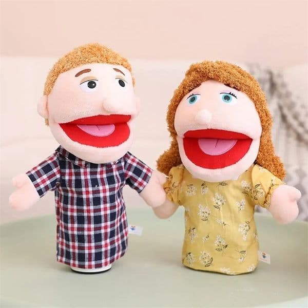 Sweet Family Soft Stuffed Toy Doll Dad Mum Brother Sister Cosplay Plush Doll Educational Toys Kawaii Hand Finger Puppet 240703
