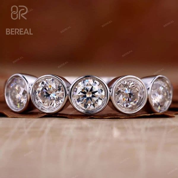 Custom Vvs Lab Grown Diamond Anniversary Ring Luxury White Gold 925 Sterling Silver Wedding Ring Fine Men Women Jewelry