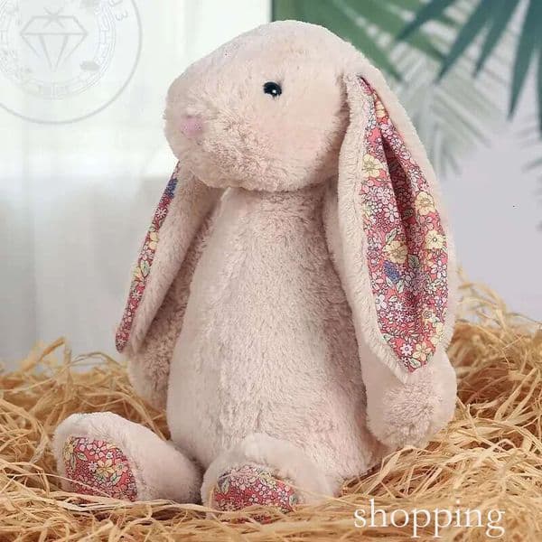 jelly cat Floral print Easter New Product Flower Cloth Bonnie Rabbit Plush Toy Soothing Doll Children's Gift