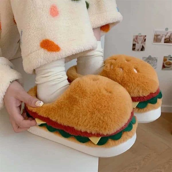 Fun Mens Womens Winter Comfortable Full Covered Heel Cott Shoes Couple Cute Hamburg Plush Warm Indoor Home Cott ShoesXJ250930
