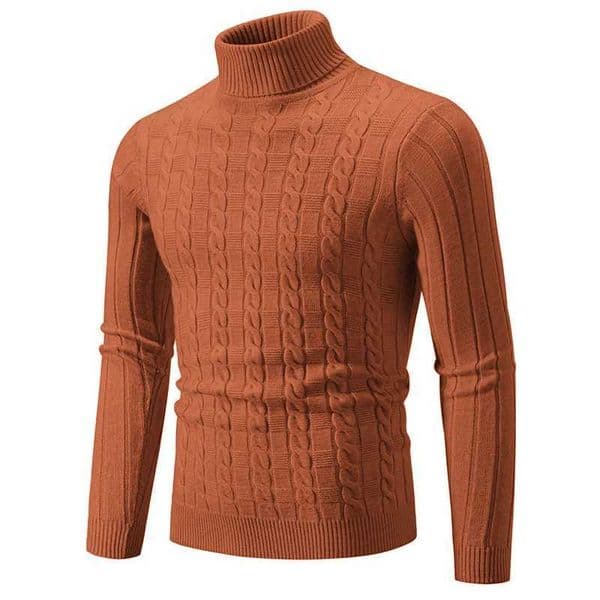 2025 New Turtleneck Pullover Men Slim Fit Knit Sweater Solid Color Long Sleeve Autumn Sweaters Men Casual Pullover Man ClothingXJ250929