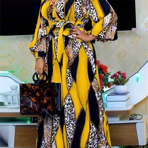 Bohemian Maxi Dress VONDA Summer Women Sundress Vintage Puff Sleeve Printed Party Long Dress Casual Vestido Robes Oversized 220705
