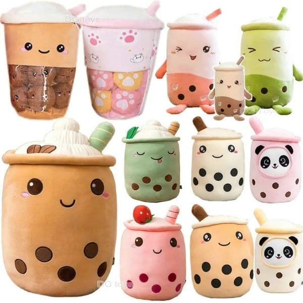 Cute Boba Milk Tea Plushie Toy Soft Stuffed Latte Americano Coffee Taste Milk Tea Hug Pillow Balls Bubo Tea Cup Cushion For Kids 240703CJ