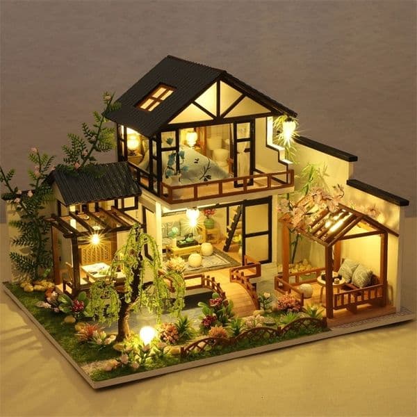 Building Model Doll House 3D Puzzle Mini DIY Kit Production and Assembly of Room Toys Home Bedroom Decoration with Furniture W 240518
