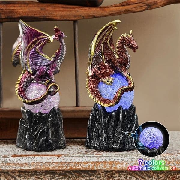 Lava Resin Base Dragon European Style Decor Luminescent Dinosaur Egg Statue Home Desktop Sculpture Kids Gifts 240722