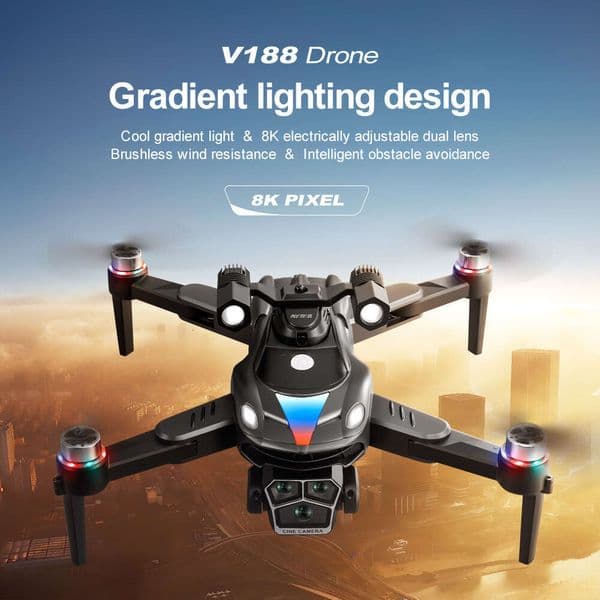 New Product V188 Drone Brushless Aerial Photography Quadcopter Long Endurance 8K Obstacle Avoidance Remote AircraftControl Toy