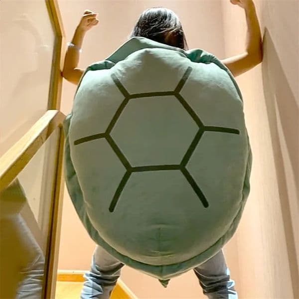 80/100CM Funny Big Turtle Shell Plush Toy Adult Can Wear Sleeping Bag Stuffed Soft Pillow Cushion Creative Gifts For Friends 240813