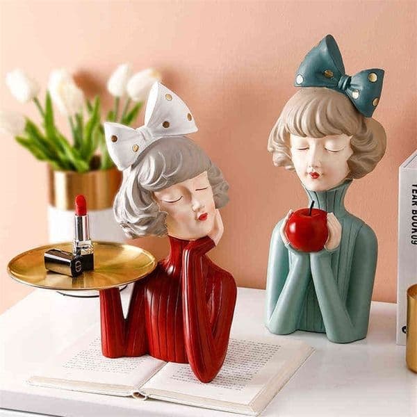 Home Decoration,3D Pretty Girl Statue,Figurine Miniature,Modern Nordic,Sculpture,Table Decor,Living Room,Decorative,Desk Storage 211118