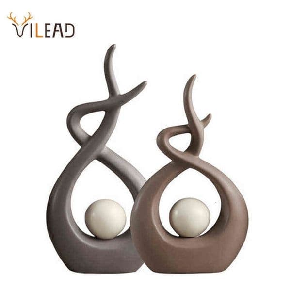VILEAD Ceramic Abstract Figurines Miniature Statues Nordic Creative Table Desktop Home Living Room Decoration Accessories Gifts 211118