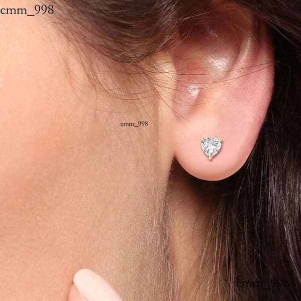 heart shaped cutting moissanite for women solid sterling sier stud earrings gold plated mens earring designer jewelry valentines day gift