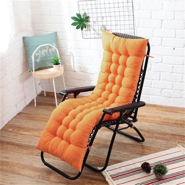 Long Recliner Rocking Thick Seat Rattan Chair Sofa Cushion Garden Tatami Mat 201216