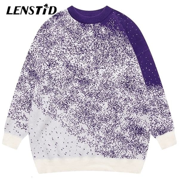 Men's Sweaters LENSTID Autumn Men Oversized Knitted Hip Hop Gradient Knit Jumper Streetwear Harajuku Fashion Casual Pullovers Clothing 220930