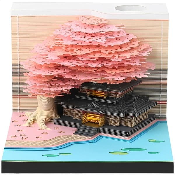 Omoshiroi Block 3D Desktop Notebook 3D Notebook Block Flower Cluster Notebook Cute Notebook Paper Art 3D Art Notebook Christmas Gift 250120