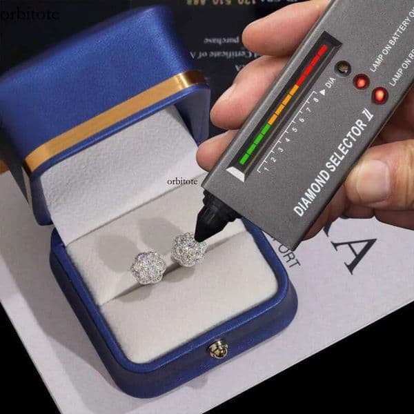 Elegant Dazzg Trendy wer 10MM Moissanite Dia Ear Studs For Men Women Hip Hop Jewelry Fine Earrings 10K Solid Gold
