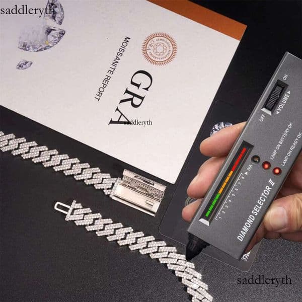 Hot Sale Straight 12mm Two Row Hip Hop Iced Out Sterling Sier Moissanite Necklace Cuban Link Chain 5c