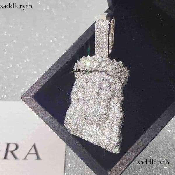 necklace moissanite chain custom pendant Pass Dia Tester FL Hip Hop Jewelry S Jesus e2