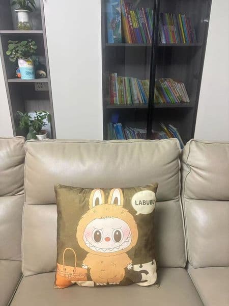 Labubu 45x45cm Kawaii Cartoon Cushion | Plush Pillow for Sofa