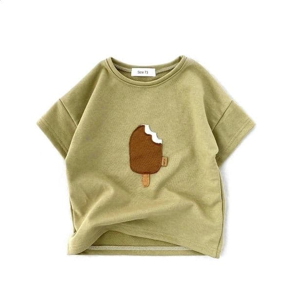 Toddler Kid Baby Boys Girls Clothes Summer Cotton T Shirt Short Sleeve Infant Top Cartoon Ice Cream Print Tee Childrens Shirt 250318