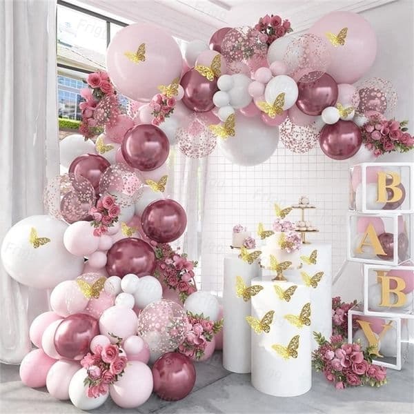 Other Event Party Supplies Macaron Pink Balloon Garland Arch Kit Wedding Birthday Party Decoration Kids Globos Gold Confetti Latex Ballon Baby Shower Girl 220906