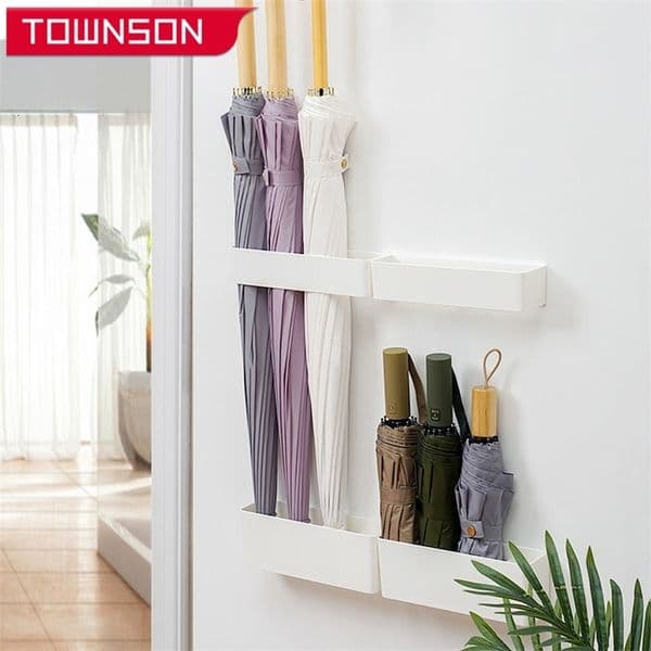 Umbrella Stands Stand Rack Wall Hanging Standing rack drain Self-Adhesive Non-Punch Holder For Office 221122