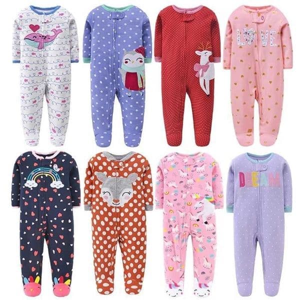 Christmas born Baby Girl Romper Spring And Autumn Children Boys Clothes Cotton Jumpsuit With Zipper Cartoon Infant 0-12m 211007