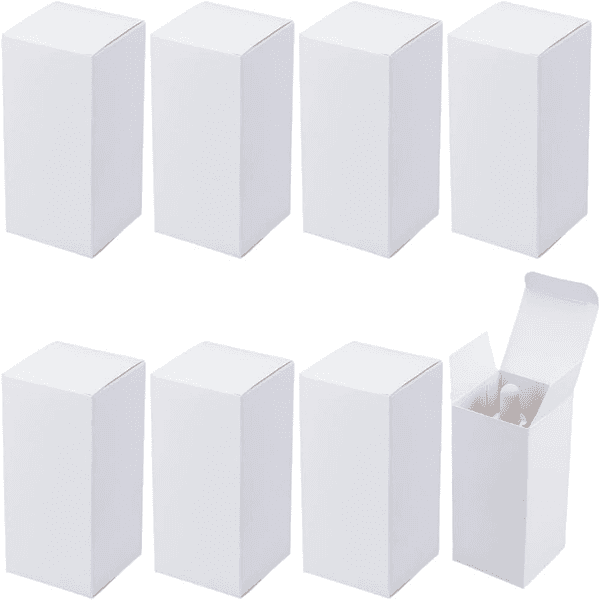 50 pieces of paper gift boxes which are white rectangular cardboard boxes suitable for wrapping birthday gifts party favors and Valentine's Day gifts