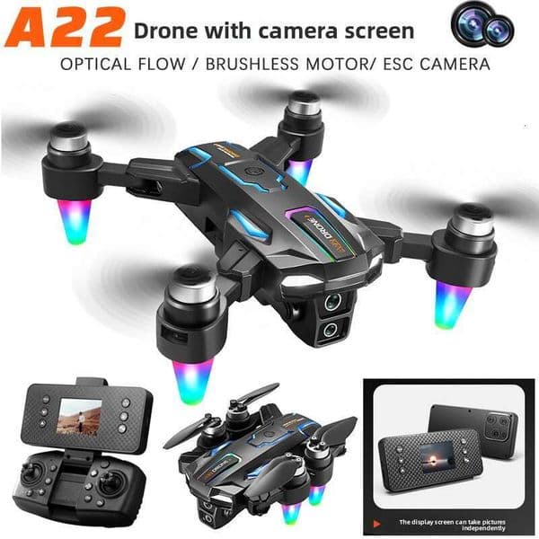 Camera Drone New Product A22 With Screen Photo Brushless Drone HD Aerial Photography Obstacle Avoidance Quadcopter RC Airplane