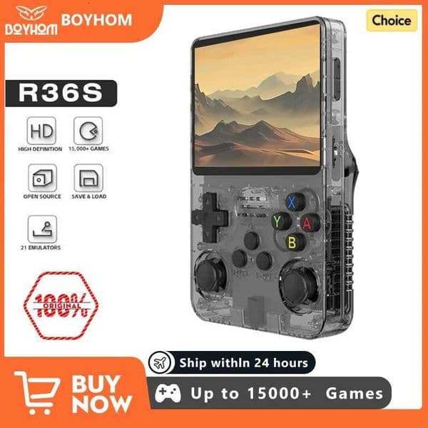 ARKOS R36S Retro Handheld Video Game Console Linux System 35 Inch Screen R35s Pro Portable Pocket Video Player 64GB Games Z250928