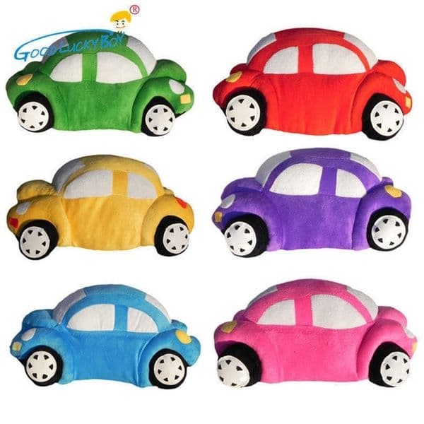 35CM Cute Kids Model Stuffed Plush Toys Children Brinquedos For Kids Boys Kawaii Car Shape Cushion Pillow Birthday Gifts 210724