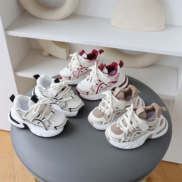 Boys Little White Spring and Autumn Girls Mesh Breathable Casual Running Childrens Sports Shoes H260305
