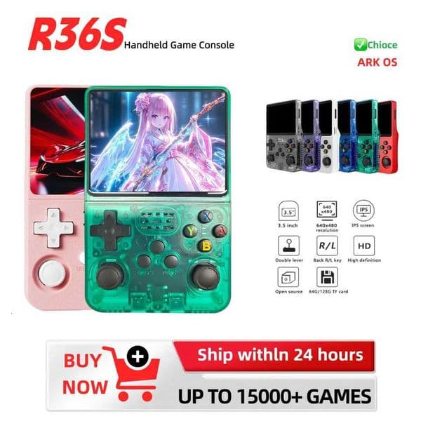 Retro Game Console NEW R36S Arkos System Portable Pocket Video Game Player Birthday Gifts Handheld 15000 Games Consolas Z250928