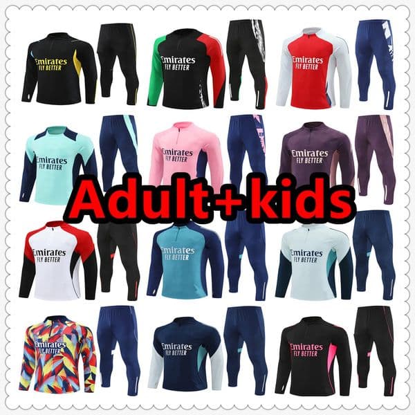 24 25 26 tracksuit PEPE SAKA Pink arsen Football soccer jerseys 2024 2025 26 Gunners training suit ODEGAARD THOMAS TIERNEY SMITH ROWE Adult set and kids kit