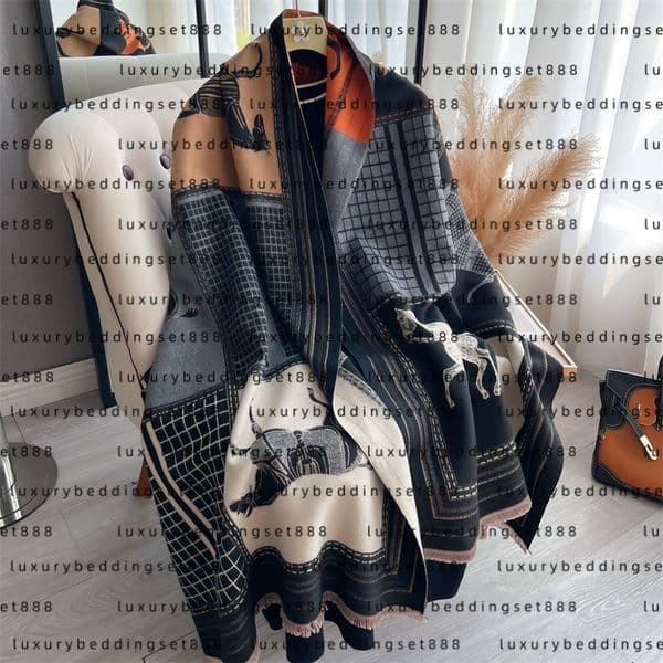 Scarf Designers Fall/Winter Scarf Luxury Womens Cashmere Shawl Wrap Style Cashmere Blanket Warm Thick Shawl Womens Outdoor Scarf