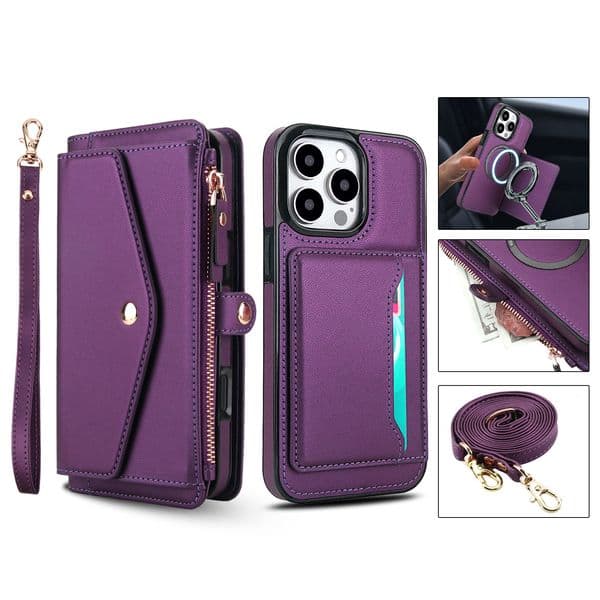 New Magsafe Multi-function Business Wallet Case for Apple iPhone 16 Max 15 Plus 14 Pro 13 12 11 X 8 7