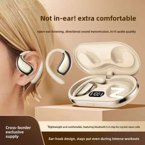 Simple 2025 New Bluetooth Earphones Wireless Ear-Hook Sports Running Long Battery Life