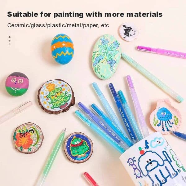 Bestseller 54/6 Colors Languo 3D Acrylic Paint Pens 1.0mm Tip for Rock Ceramic Wood Plastic Metal Glass Student Graffiti Drawing Gel Pen ddmysat