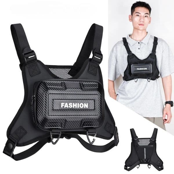 MultiFunction Tactical Vest Bag for Men Hard Shell Crossbody Chest Pack Outdoor Molle System Cycling Hiking Work EDC Gear 250926BJ