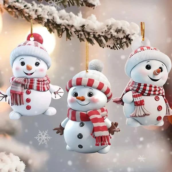 Runtow 5pcs Christmas Cute Snowman Decoration Pendants for Winter Tree Year Gifts 250930BANJIA