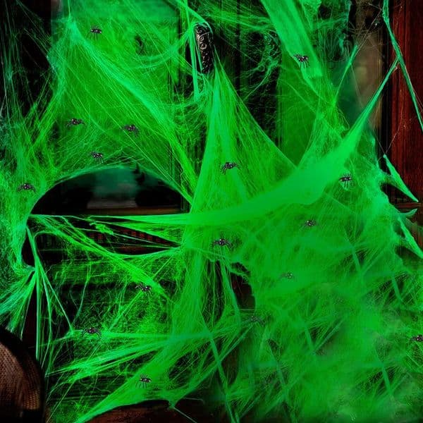Scary Luminous Spider Web Halloween Glow In The Dark Cobweb for House Bar Haunted Party Scene PropsDecor drop 250930BANJIA