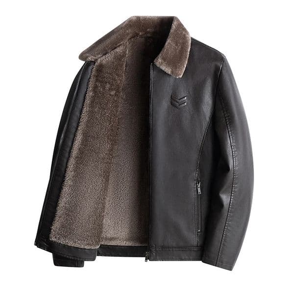Fleece Leather Jacket Mens Plus Velvet Men Winter Warm Motorcycle Thickened Coat Man fleece Autumn PU Coats 250924