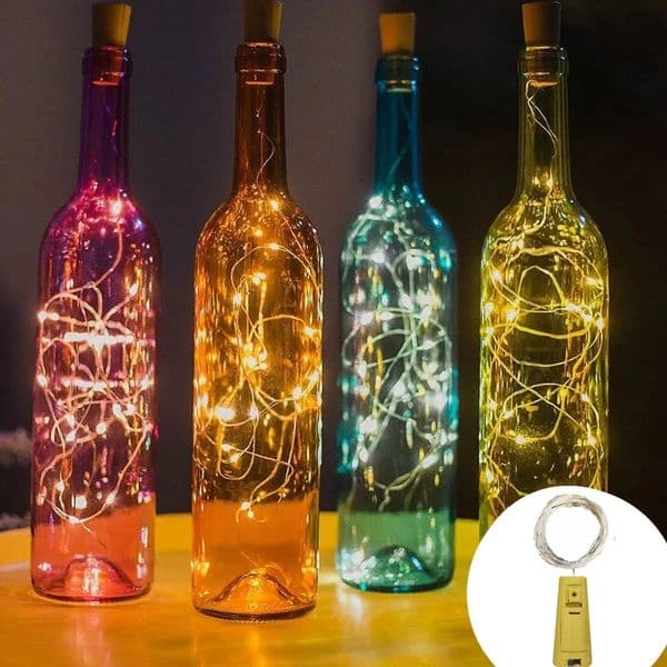 5pcs 2m Bar LED wine bottle cork string lights holiday decoration garland fairy Christmas copper wire 250930BANJIA