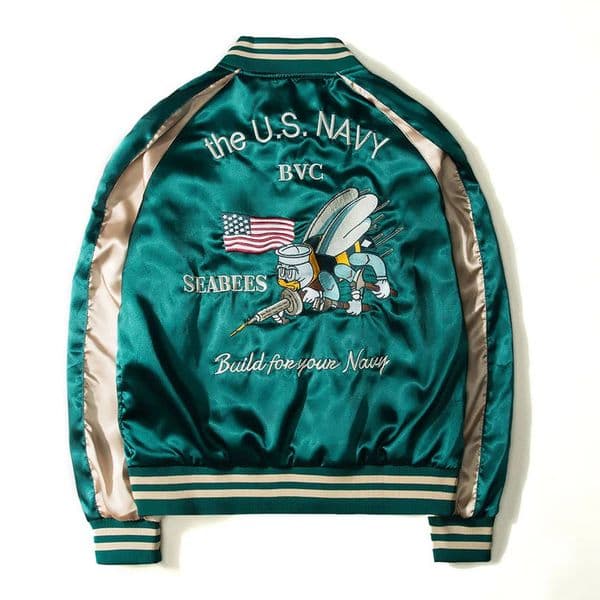 Bomber Hip Hop Baseball Men Jacket Yokosuka Souvenir Two Sides y Jackets Streetwear drop ship discount top coat 241214w