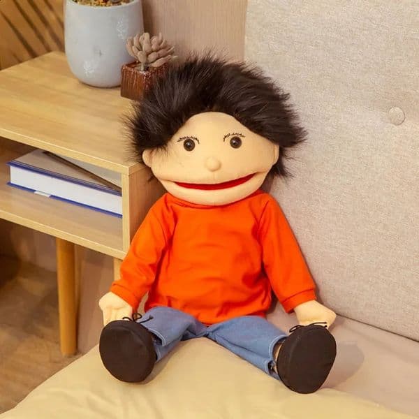 60cm Cartoon Kavay Plush Doll Animal Hand Puppet Childrens Theater Performance Props Stuffed Toy Birthday Gift 250430