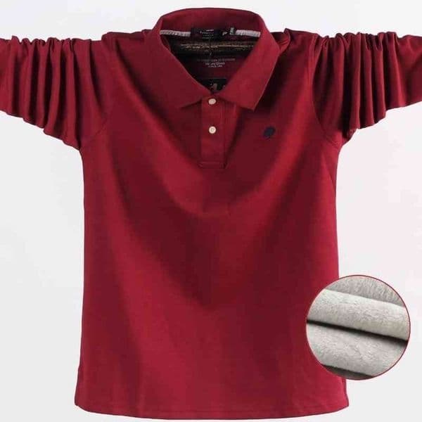 Winter Autumn New Men Polo Shirt Casual Thermal Fleece Men's Polo Shirts Thick Warm 5XL Long Sleeve Polo Shirt Men Clothing 210401w