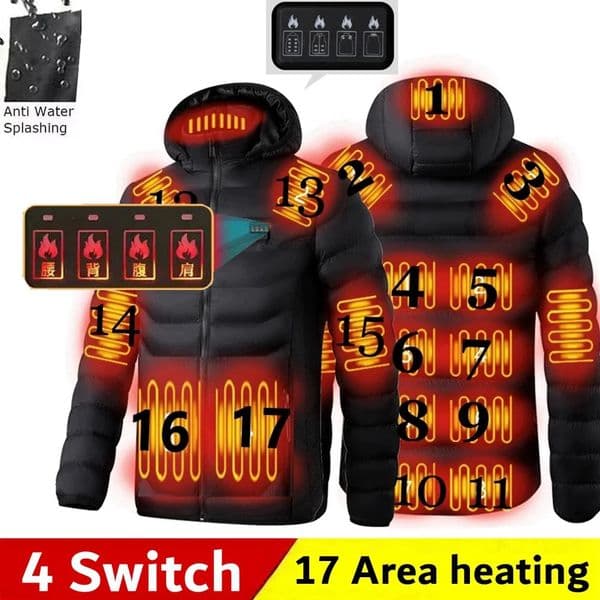Men Heated Jacket USB Winter Outdoor Electric Heating male bobojaco Warm Sprots Thermal Coat Clothing Heatable mens parka 250929
