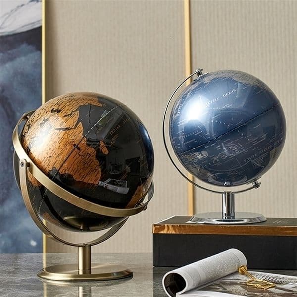 Retro World Globe Decoration Terrestrial Map Modern Home Decor Geography Eon Office Desk Accessories 220329