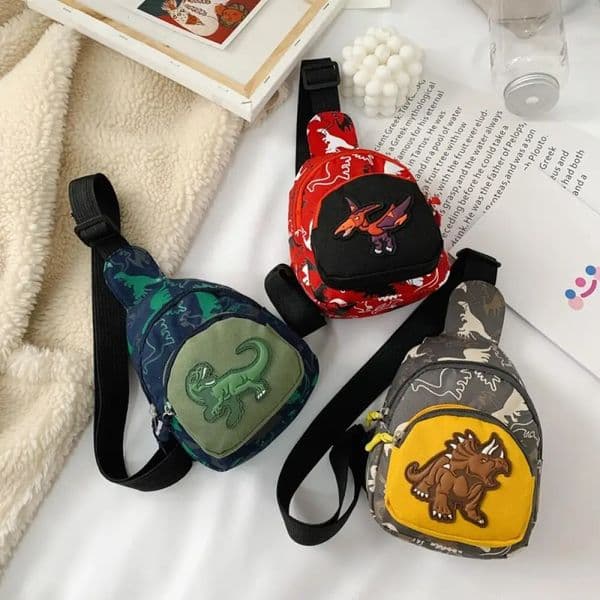Outdoor Casual Bag Kids Chest Cute Boys and Girls Small Dinosaur Pattern Unisex Zip 250923