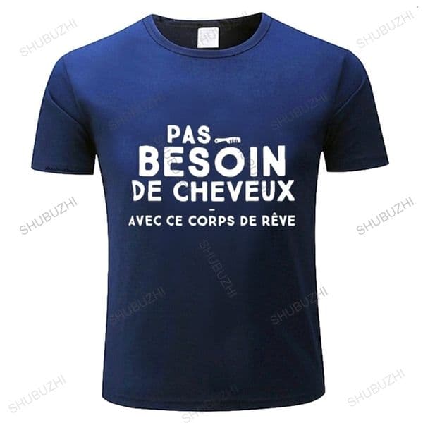 Mens TShirts No Need For Hair With This Dream Body T Shirt Funny Birthday Gift Idea Fun Message Colleague Brother Humor homme Cotton tshirt 230404wtt