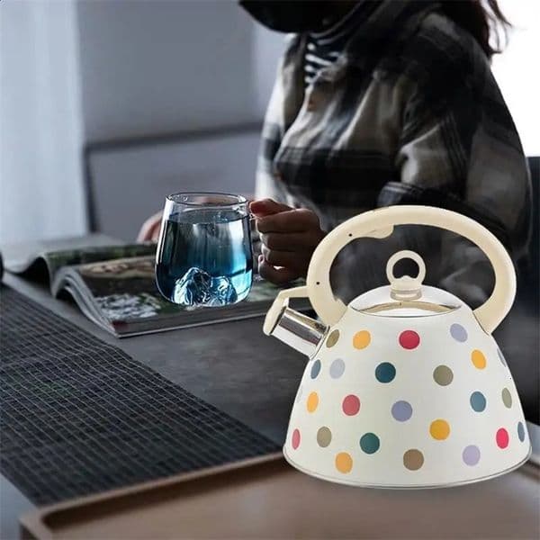 Water Bottles Tea Kettle Stovetop Whistling Teapot Large Capacity Coffee Tea Kettle Pot Heat Resistance Handle Cookware Kitchen Supplies 231214